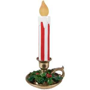Clayre & Eef 6PR4241 Vela decorativa LED Rojo Blanco...