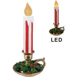 Clayre & Eef 6PR4241 Vela decorativa LED Rojo Blanco...