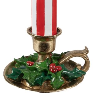 Clayre & Eef 6PR4241 Vela decorativa LED Rojo Blanco 18x17x38 cm Estilo campestre