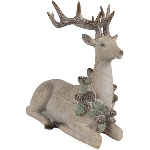 Clayre Eef figura decorativa ciervo marrón 31x16x29 cm poliresina estilo country
