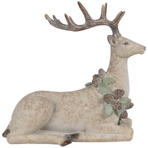 Clayre Eef figura decorativa ciervo marrón 31x16x29 cm poliresina estilo country