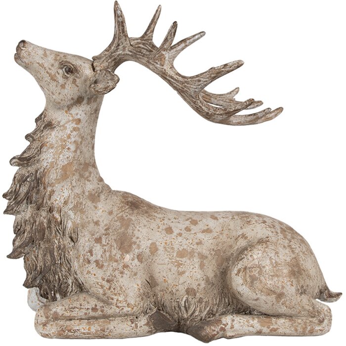 Clayre Eef Figura Decorativa Ciervo Marrón 29x15x27 cm Poliresina Estilo Rural