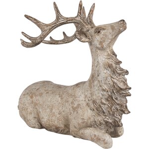 Clayre Eef Figura Decorativa Ciervo Marrón 29x15x27 cm Poliresina Estilo Rural