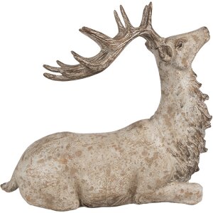 Clayre Eef Figura Decorativa Ciervo Marrón 29x15x27 cm Poliresina Estilo Rural