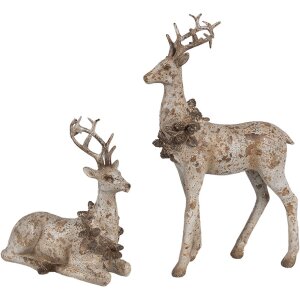 Clayre Eef Figura Decorativa Set 2 Ciervos Marrón...