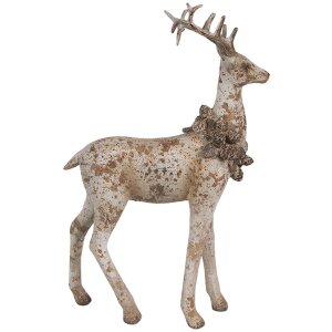 Clayre Eef Figura Decorativa Set 2 Ciervos Marrón Poliresina 20/12 cm Estilo Campestre