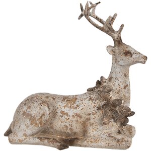 Clayre Eef Figura Decorativa Set 2 Ciervos Marrón Poliresina 20/12 cm Estilo Campestre