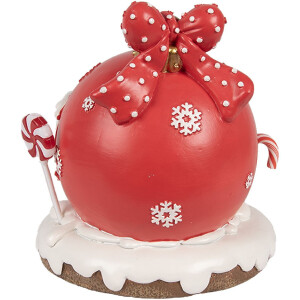 Clayre Eef 6PR4340 Casa de pan de jengibre LED Rojo Poliresina Country Style Navidad