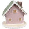 Clayre Eef Casa de pan de jengibre 12 cm Poliresina rosa Decoración de Navidad