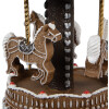 Clayre Eef Caja de Música Carrusel Marrón Decoración Navideña Estilo Pan de Jengibre