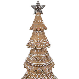 Clayre Eef Árbol de Navidad diseño pan de jengibre marrón Ø 16x42 cm estilo campestre