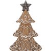 Clayre & Eef Decoración Navideña Árbol Ø18x32cm Marrón Diseño Pan de Jengibre Poliresina