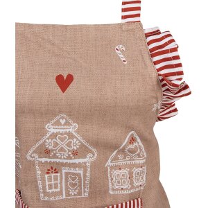 Clayre Eef delantal de cocina infantil casa de jengibre 48x56 cm algodón estilo country