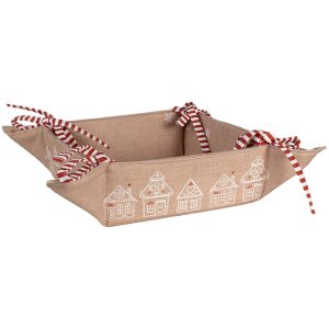 Cesta de pan Clayre Eef Casa de pan de jengibre 35x35x8...