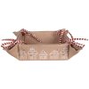 Cesta de pan Clayre Eef Casa de pan de jengibre 35x35x8 cm Marrón Algodón Estilo Campestre