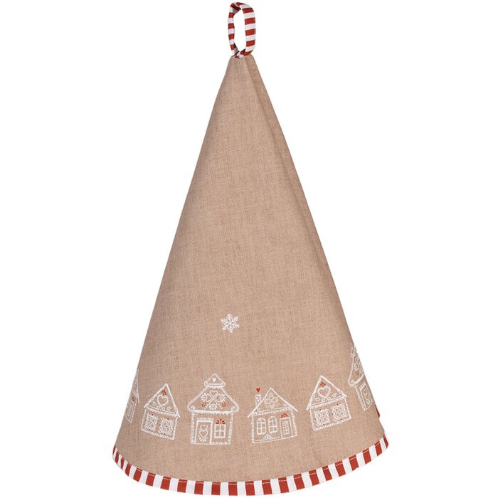 Clayre Eef Toalla Marrón Redonda Gingerbread House Algodón 80 cm Country Style