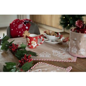 Clayre Eef Toalla Marrón Redonda Gingerbread House Algodón 80 cm Country Style