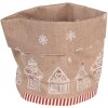 Clayre Eef GBB50 Cesta de Pan Casa de Pan de Jengibre Marrón Algodón Redonda Ø 15x16 cm
