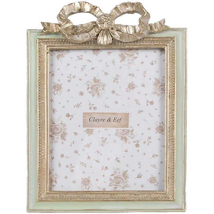 Clayre & Eef 2F1163 Marco Verde 16x2x22 cm Decoración Romántica Lazo