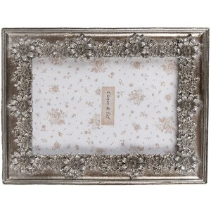 Clayre & Eef 2F1181 Marco Foto Plata 15x2x20 cm 10x15 cm Diseño Vintage