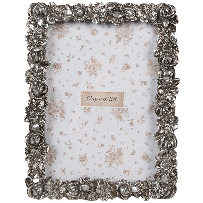 Clayre & Eef 2F1182 Marco de Foto Color Plata 17x2x21 cm Estilo Retro Vintage