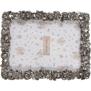 Clayre & Eef 2F1182 Marco de Foto Color Plata 17x2x21 cm Estilo Retro Vintage