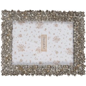 Clayre & Eef 2F1183 Marco de Foto Color Plata 18x2x23 cm Diseño Floral Retro
