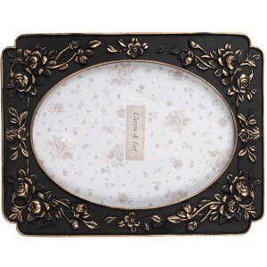 Clayre & Eef 2F1184 Marco Foto Negro Vintage 13x18 cm 17x2x22 cm