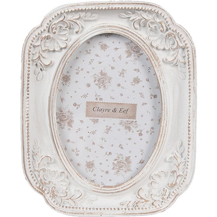 Clayre & Eef 2F1187 Marco Foto Blanco 10x2x12 cm 6x9 cm Shabby Chic