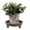 Clayre & Eef 6H2317 Cuenco decorativo de madera marrón Bohemia Ø 26x7 cm