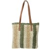 Juleeze Bolsa de playa 36x40 cm Beige Verde Boho Sintético