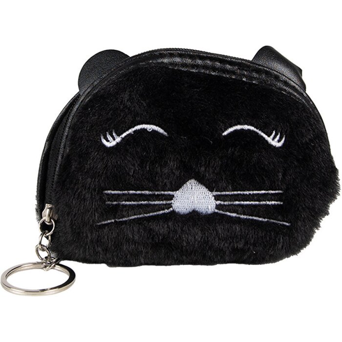 Juleeze JZWA0213 monedero 12x2x9 cm negro sintético diseño gato