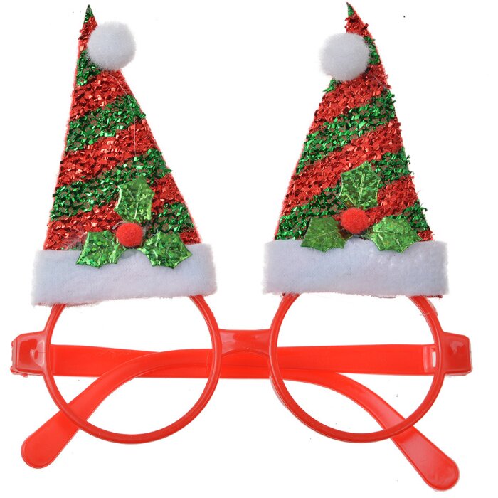 Clayre & Eef 65669 Vasos con gorros de Navidad plástico 13x3x15 cm