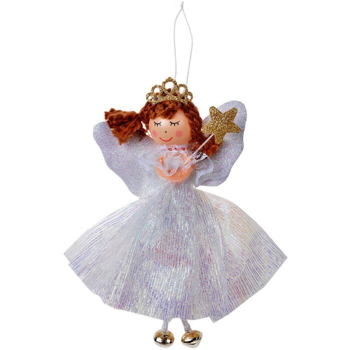 Clayre & Eef 65677W Decoración colgante ángel 8x4x15 cm