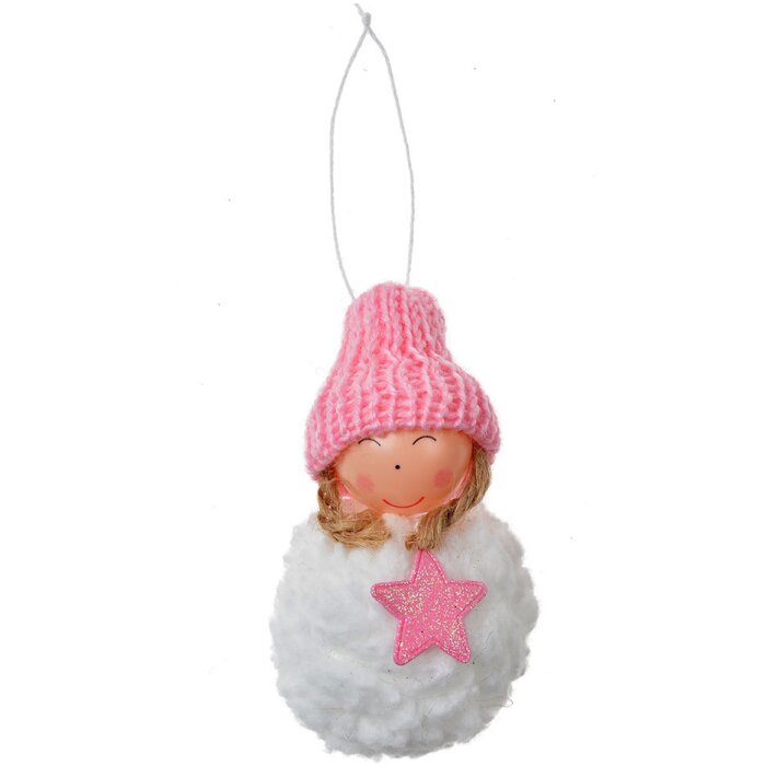 Clayre & Eef 65679P Colgante decorativo ángel Ø 5x9 cm