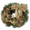 Clayre & Eef Corona de Navidad Oro Verde Ø 30x7 cm Decoración de Plástico