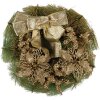 Clayre & Eef 65771 Corona de Navidad dorada Ø 30x7 cm