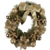 Clayre & Eef 65772 Corona de Navidad Plástico Verde Dorado Ø 40x10 cm