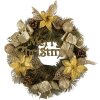 Clayre & Eef 65774 Guirnalda decorativa Navidad color oro Ø 40x10 cm