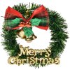 Clayre & Eef 65775 Corona Decorativa Navidad Verde Oro Ø 8x2 cm
