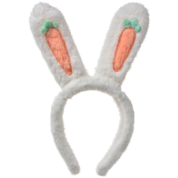 Clayre & Eef Diadema con Orejas Blanco Naranja 13x4x28 cm