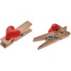 Clayre & Eef 65636 Pinza con corazón juego de 8 madera marrón rojo 1x2x3 cm