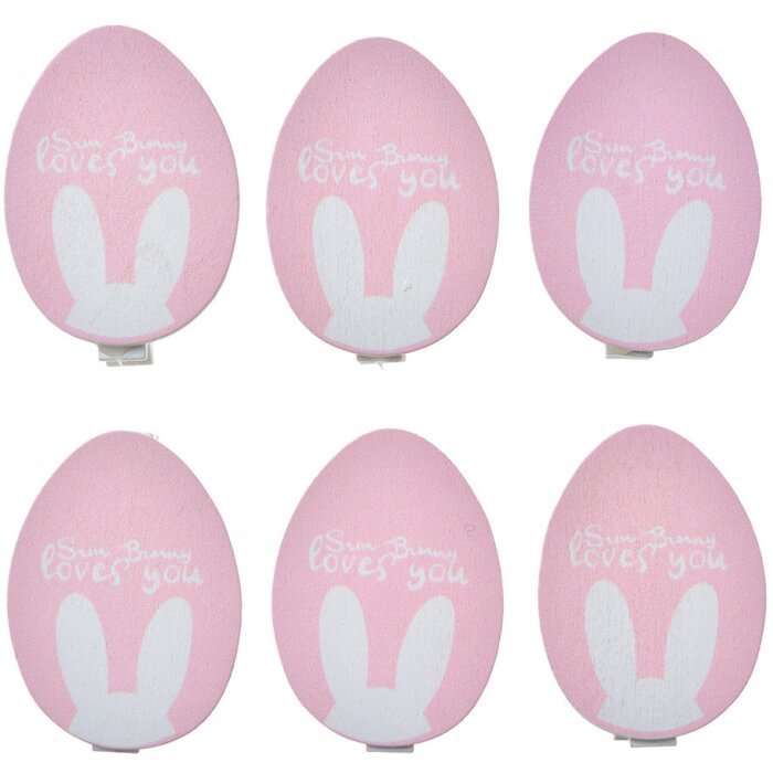 Clayre & Eef 65642 Pinza con juego de huevos 6 3x1x5 cm