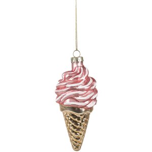 Clayre & Eef 6GL4604 Adornos para el árbol de Navidad Ø 7x14 cm