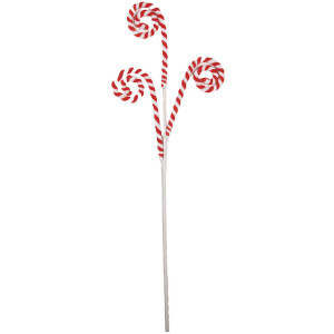 Clayre & Eef 65849 Decoración navideña bastón de caramelo rojo blanco 17x1x66 cm