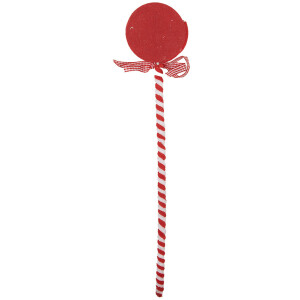 Clayre & Eef 65851 Piruleta Decoración Navideña Rojo Blanco 9x1x41 cm Plástico