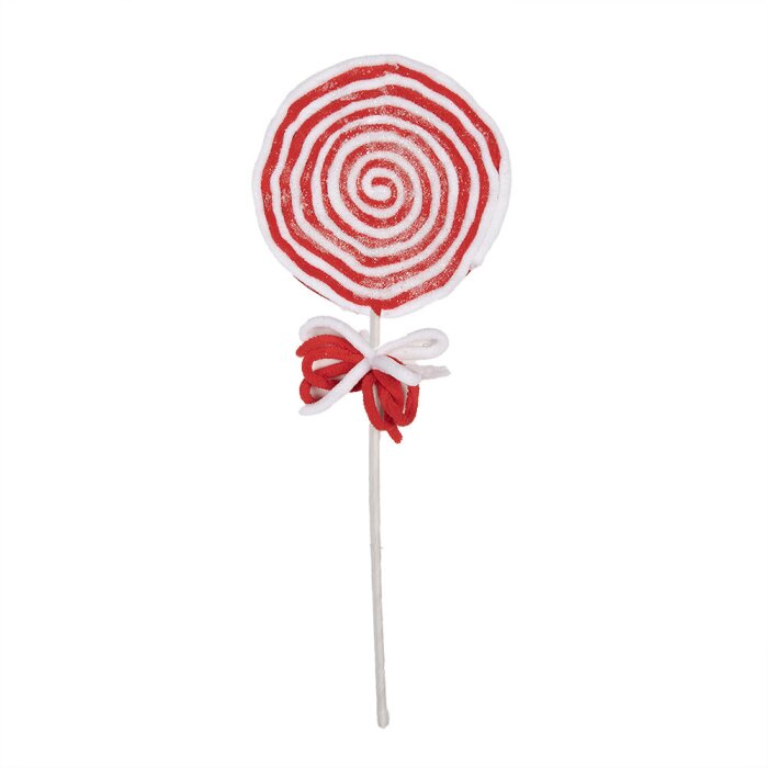 Clayre & Eef 65853 Decoración de Navidad Piruleta Rojo Blanco 15x1x41 cm Plástico