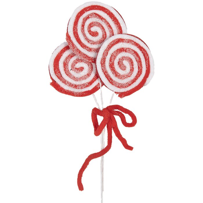 Clayre & Eef 65854 Decoración Piruleta 15x1x30 cm plástico rojo blanco