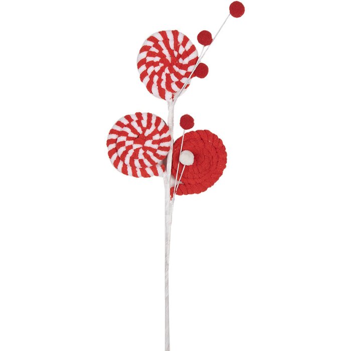 Clayre & Eef 65860 Decoración Piruleta rojo-blanco 12x1x42 cm