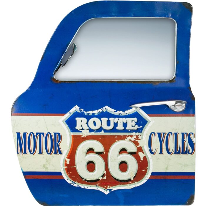 ZEP decoración de metal puerta de coche retro diseño Ruta 66 41x47x5 cm aspecto vintage